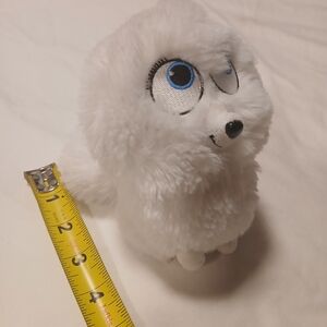 Plush Small Pet Toy - White Fluffy Companion with Blue Eyes